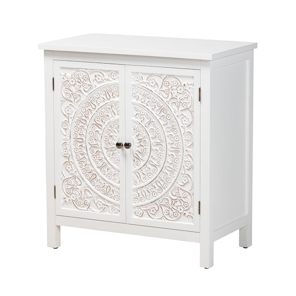 Baxton Studio Yelena Classic and Traditional White Finished Wood 2-Door Storage Cabinet 236-13335-ZORO - main